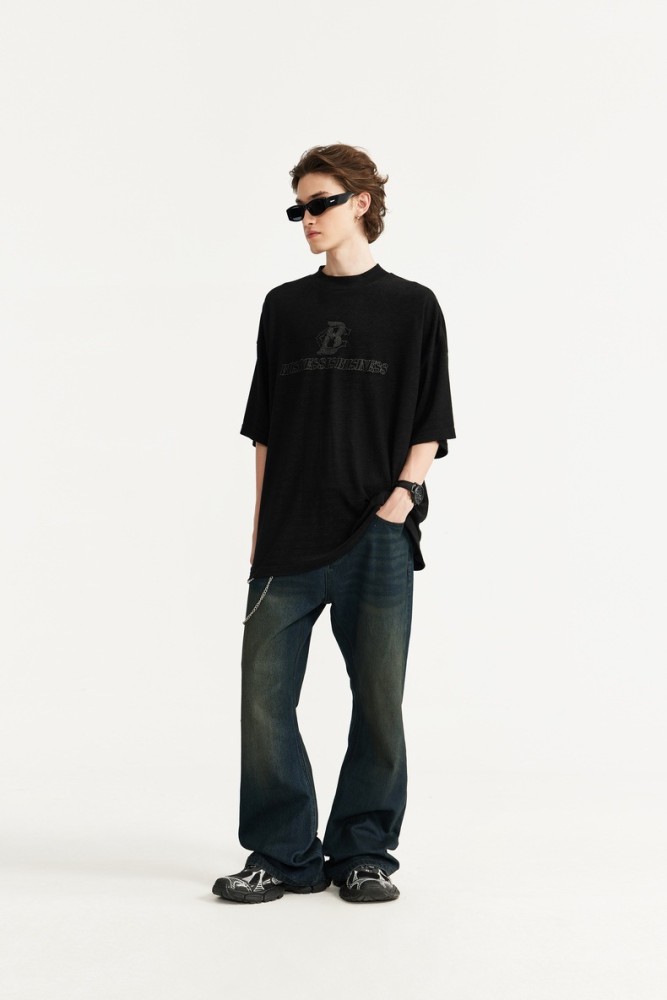 Men Women Embroidered Towel Cloth T-shirt Short Sleeve Pullover Tops Sweatshirt Unisex Tee Casual T-shirt