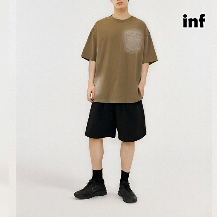 Men Women Vintage Wash Water Spray T-shirt Short Sleeve Pullover Tops Sweatshirt Unisex Tee Casual T-shirt