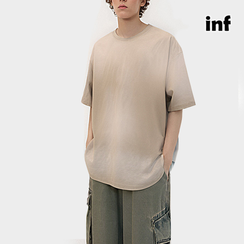 Men Women Washing  Gradient T-shirt Short Sleeve Pullover Tops Sweatshirt Unisex Tee Casual T-shirt