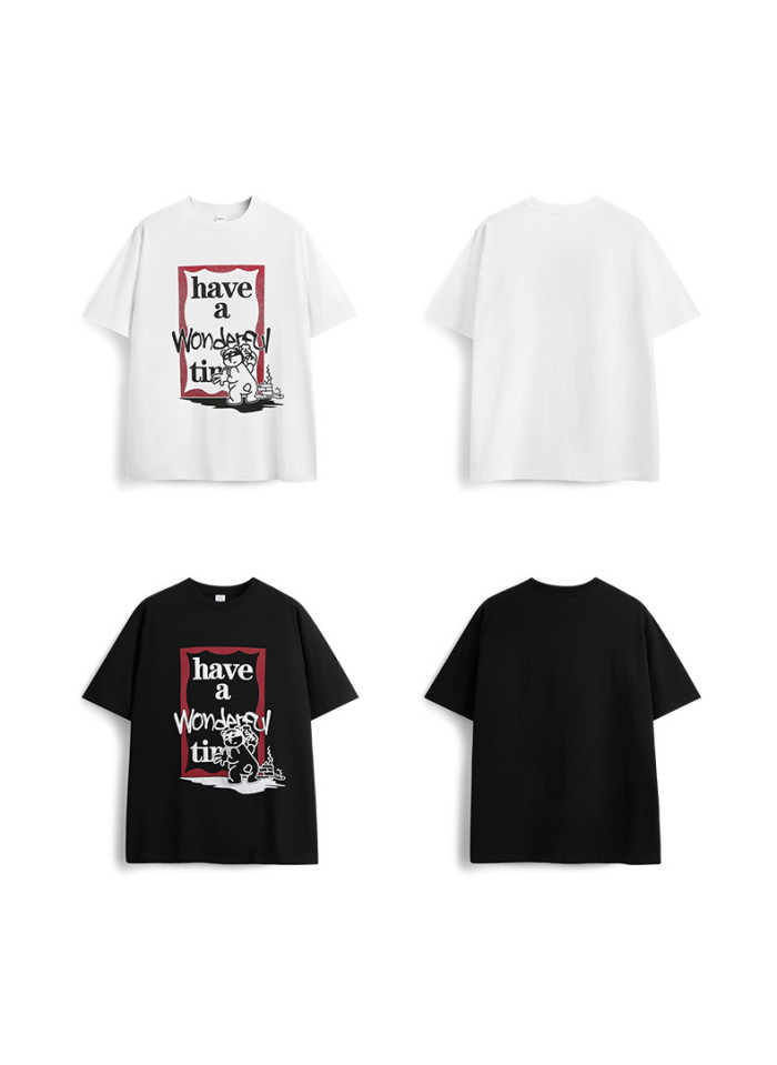 Men Women T-shirt Short Sleeve Pullover Tops Sweatshirt Unisex Tee Casual T-shirt