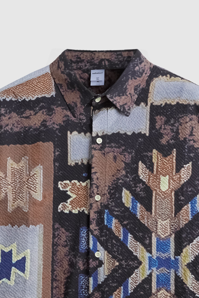 Men Women Seersucker Shirt Short Sleeved Shirt Tops Sweatshirt Unisex Tee Casual Shirt