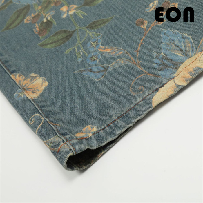 Women Vintage Ripped Wide-leg Jeans Bottoms Pants Trousers Outfits Casual Jeans