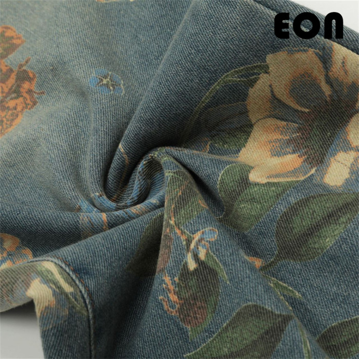 Women Vintage Ripped Wide-leg Jeans Bottoms Pants Trousers Outfits Casual Jeans