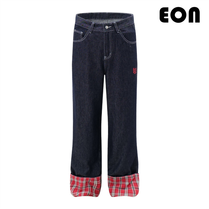 Women Washed Straight Leg Jeans Bottoms Trousers Outfits Casual Jeans