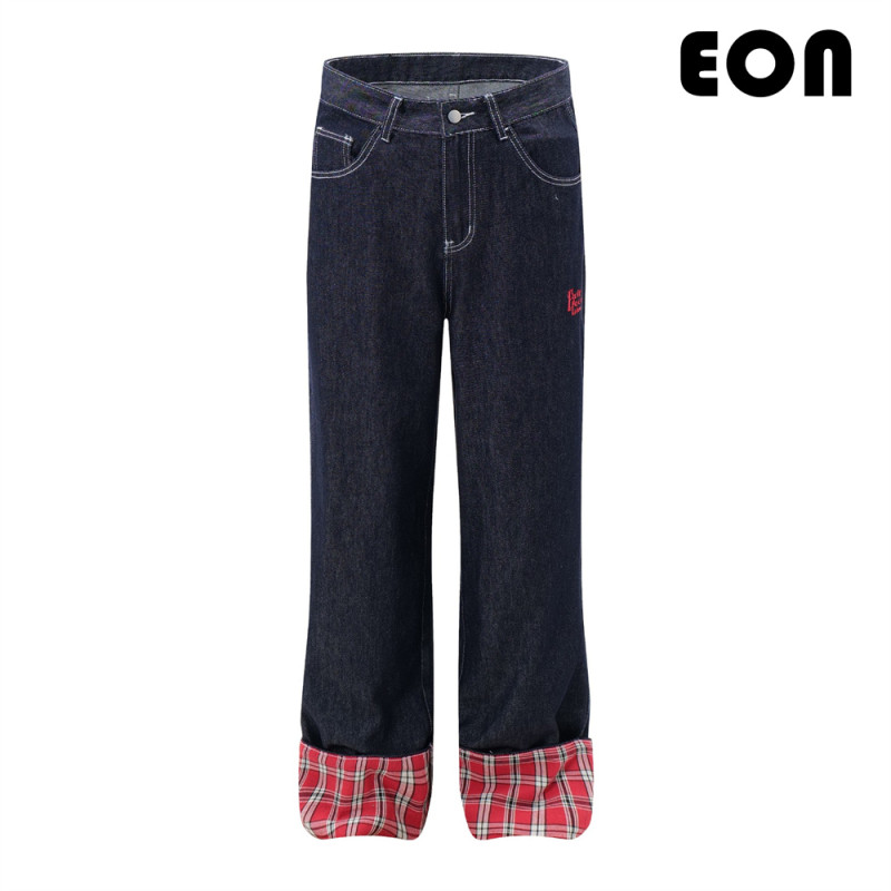 Women Washed Straight Leg Jeans Bottoms Trousers Outfits Casual Jeans