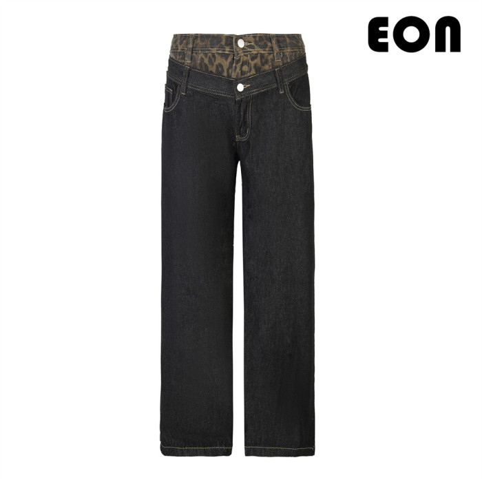 Women Hip Hop Wiped Color Wide-leg Jeans Bottoms Pants Trousers Outfits Casual Jeans