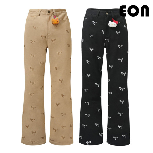 Women Washed Straight Leg Jeans Bottoms Trousers Outfits Casual Jeans