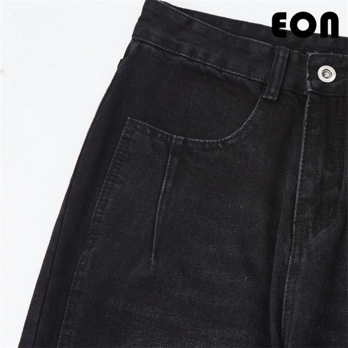 Women Hip Hop Wiped Color Wide-leg Jeans Bottoms Pants Trousers Outfits Casual Jeans