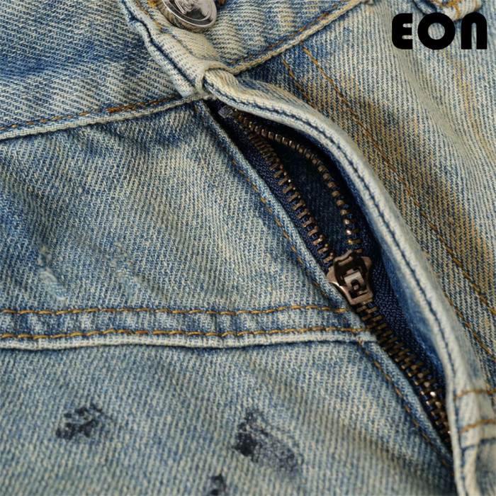 Women Vintage Ripped Wide-leg Jeans Bottoms Pants Trousers Outfits Casual Jeans