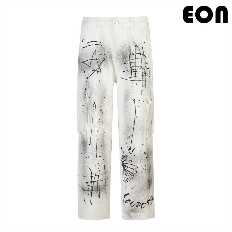 Women Vintage Ripped Wide-leg Jeans Bottoms Pants Trousers Outfits Casual Jeans