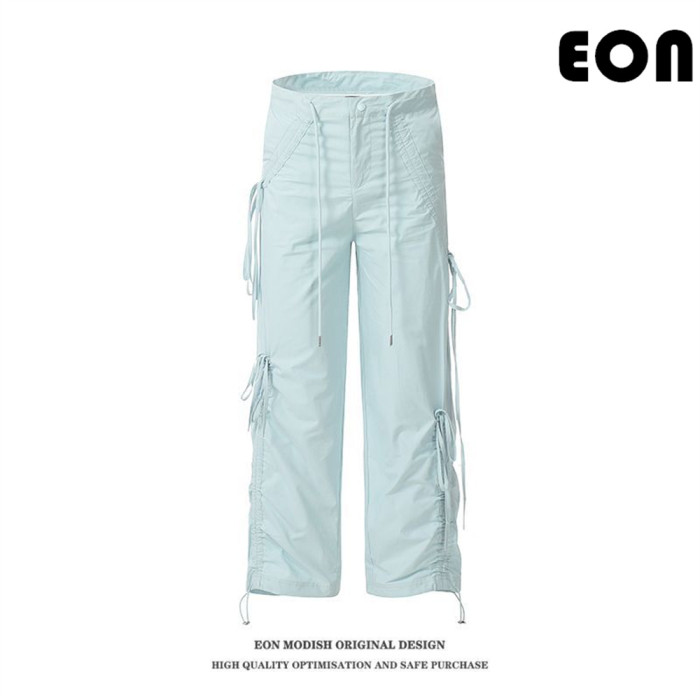 Women Overalls With Bright Thread Pants Anti Splash Trousers Loose pants Wide-leg Pants Casual Pants