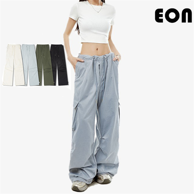 Women Overalls With Bright Thread Pants Anti Splash Trousers Loose pants Wide-leg Pants Casual Pants