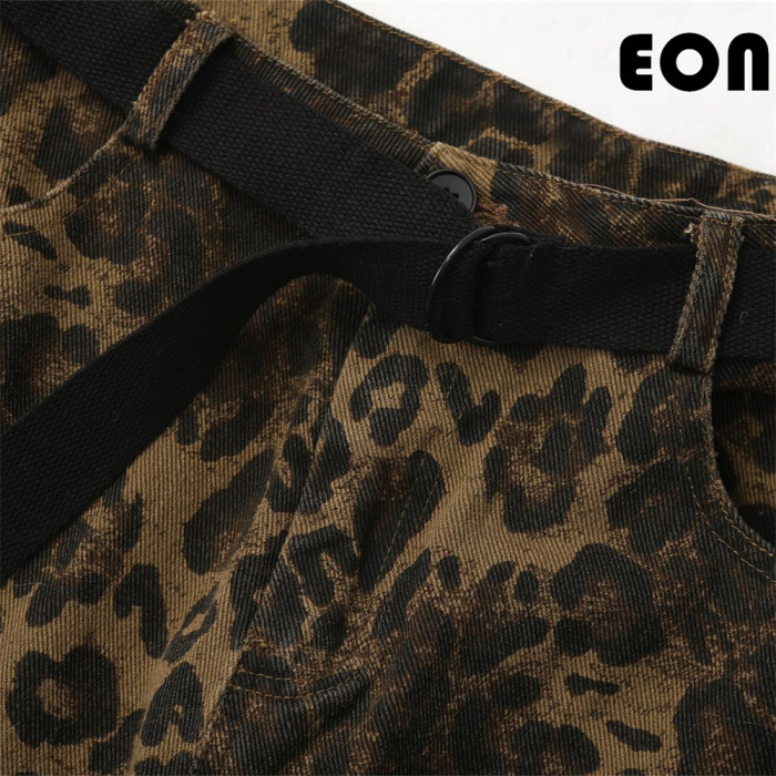 Women Hip Hop Wiped Color Wide-leg Jeans Bottoms Pants Trousers Outfits Casual Jeans