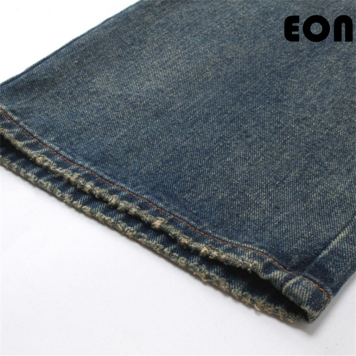 Women Hip Hop Wiped Color Wide-leg Jeans Bottoms Pants Trousers Outfits Casual Jeans