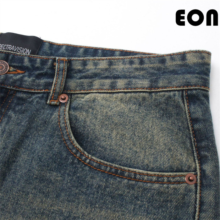 Women Hip Hop Wiped Color Wide-leg Jeans Bottoms Pants Trousers Outfits Casual Jeans