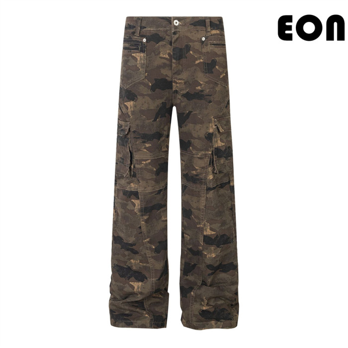 Women Vintage Ripped Wide-leg Jeans Bottoms Pants Trousers Outfits Casual Jeans