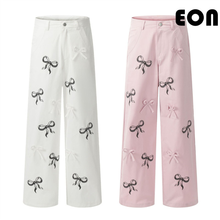 Women Overalls With Bright Thread Pants Anti Splash Trousers Loose pants Wide-leg Pants Casual Pants