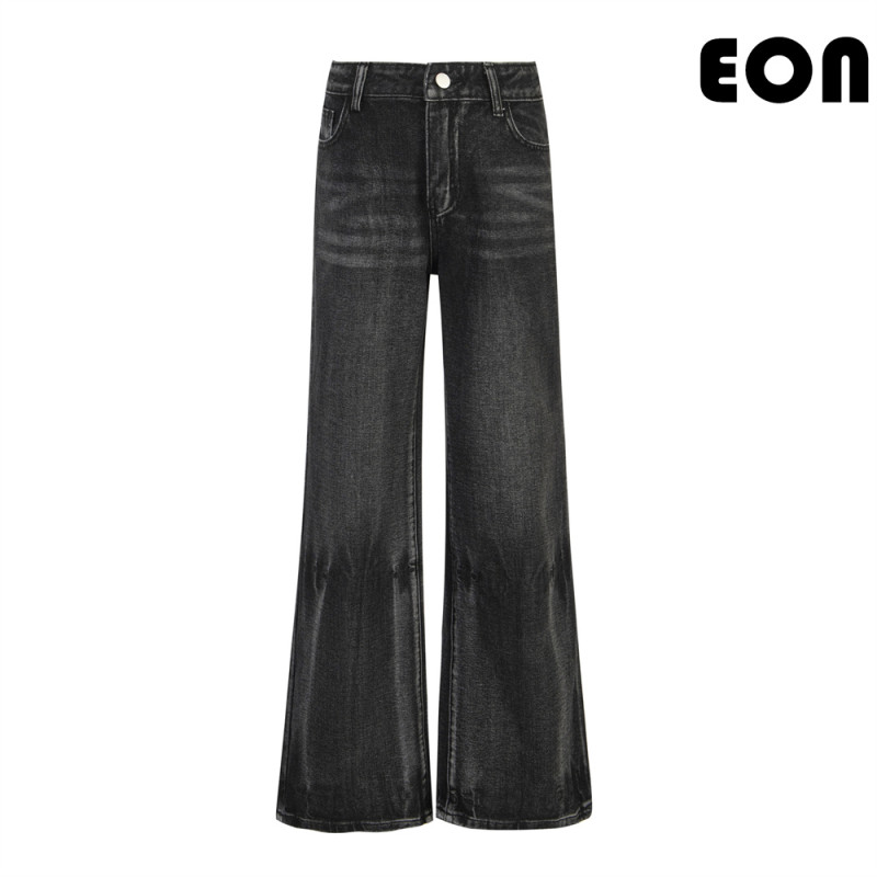 Women Hip Hop Wiped Color Wide-leg Jeans Bottoms Pants Trousers Outfits Casual Jeans