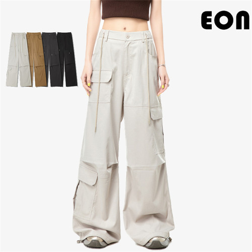 Women Overalls With Bright Thread Pants Anti Splash Trousers Loose pants Wide-leg Pants Casual Pants