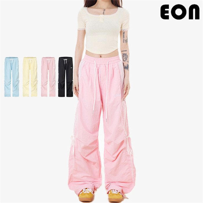 Women Overalls With Bright Thread Pants Anti Splash Trousers Loose pants Wide-leg Pants Casual Pants