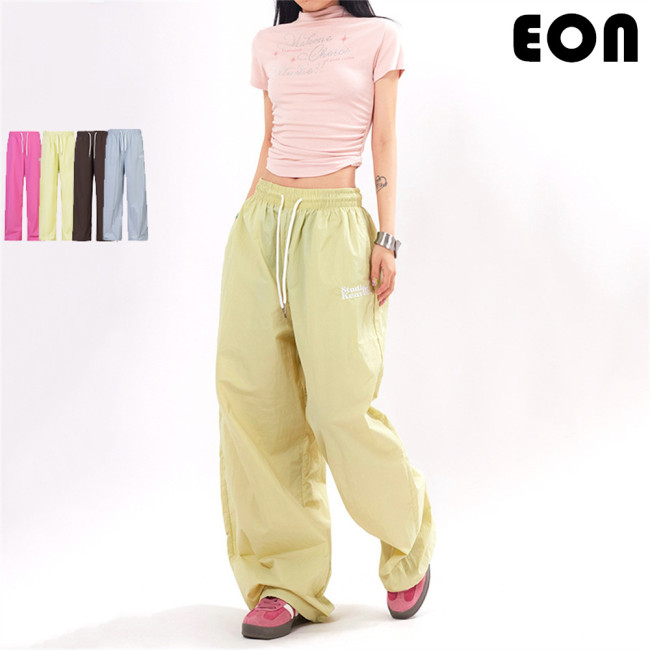Women Overalls With Bright Thread Pants Anti Splash Trousers Loose pants Wide-leg Pants Casual Pants
