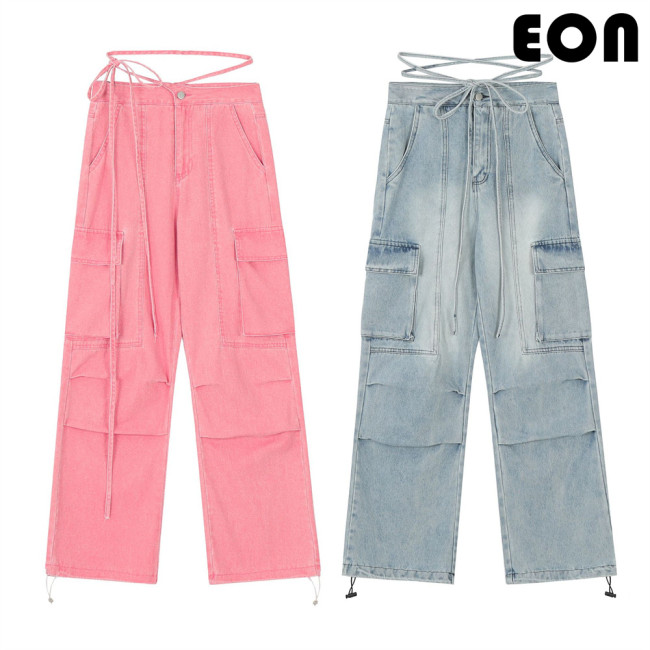 Women Functional Cargo Pants Wide Leg Pants Tracksuit Sport Wear Pant Bottoms Trousers Outfits Casual Pants