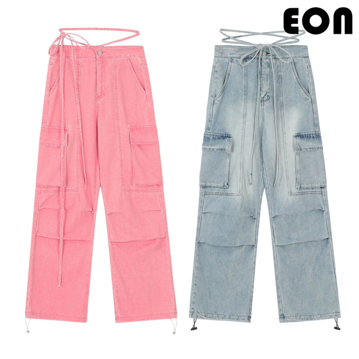 Women Functional Cargo Pants Wide Leg Pants Tracksuit Sport Wear Pant Bottoms Trousers Outfits Casual Pants