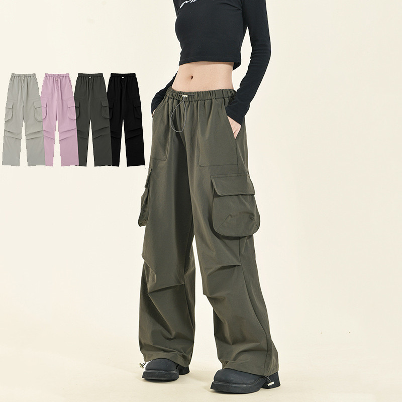 Women Functional Cargo Pants Wide Leg Pants Tracksuit Sport Wear Pant Bottoms Trousers Outfits Casual Pants