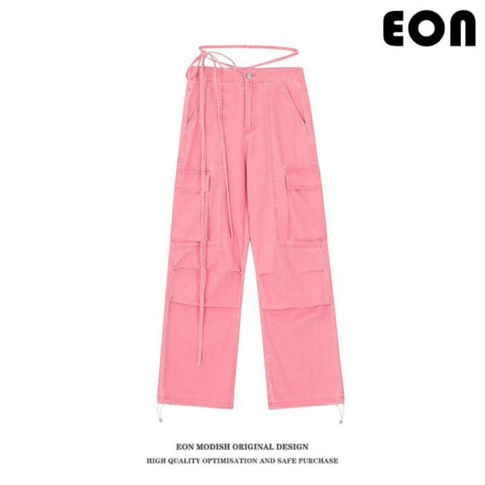 Women Functional Cargo Pants Wide Leg Pants Tracksuit Sport Wear Pant Bottoms Trousers Outfits Casual Pants