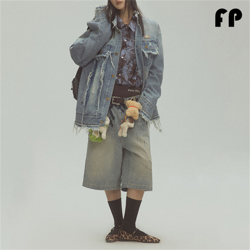 Women Jackets Hooded Lapel Jackets Windbreaker Denim Jackets