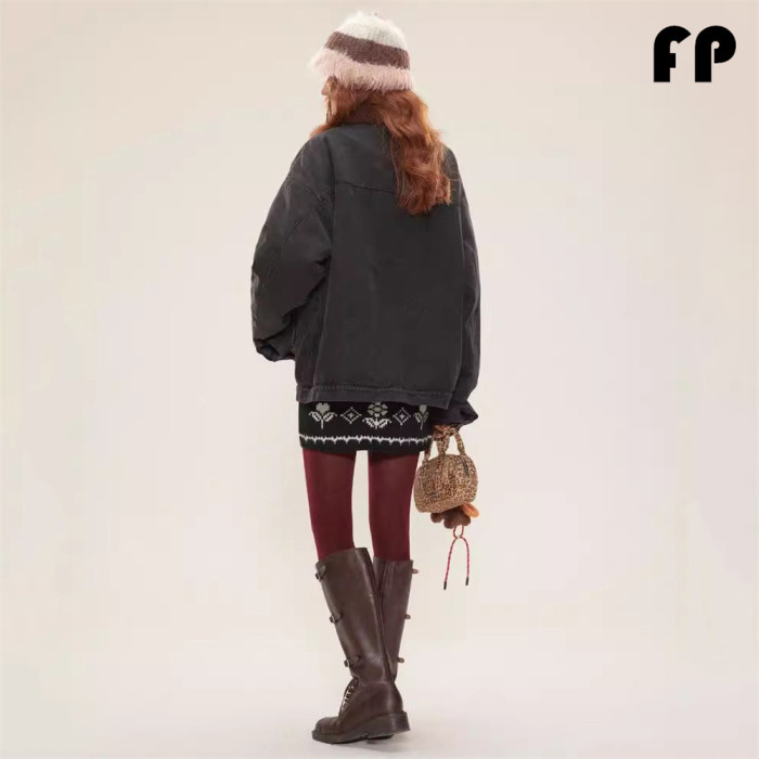 Women Jackets Hooded Lapel Jackets Windbreaker Denim Jackets