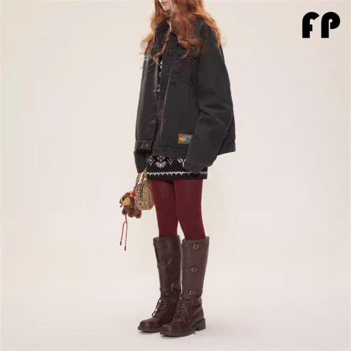 Women Jackets Hooded Lapel Jackets Windbreaker Denim Jackets