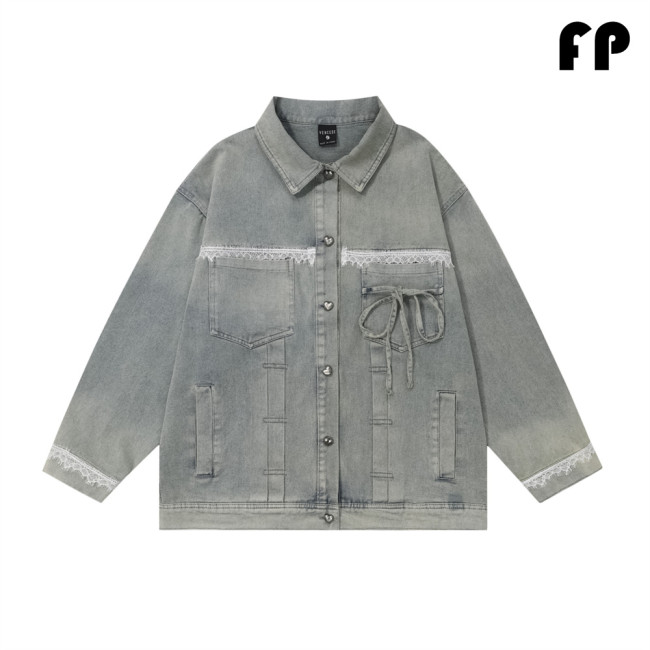 Women Jackets Hooded Lapel Jackets Windbreaker Denim Jackets