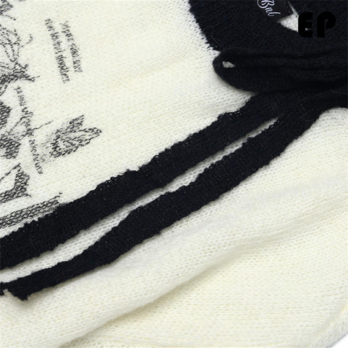 Women Knitted Sweater Pullover Pullover Cardigan Ripped Top