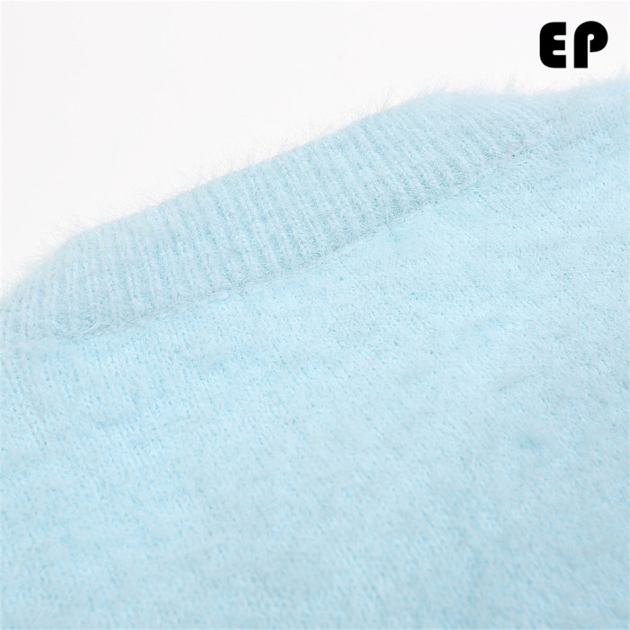 Women Knitted Sweater Pullover Pullover Cardigan Ripped Top