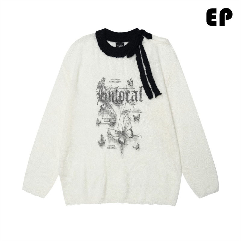 Women Knitted Sweater Pullover Pullover Cardigan Ripped Top