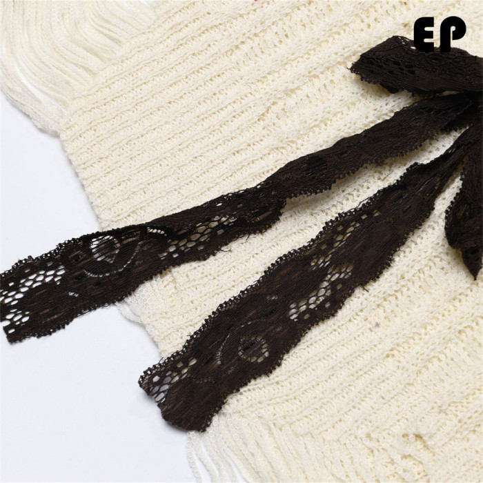 Women Knitted Sweater Pullover Pullover Cardigan Ripped Top