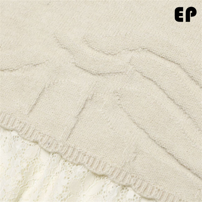 Women Knitted Sweater Pullover Pullover Cardigan Ripped Top