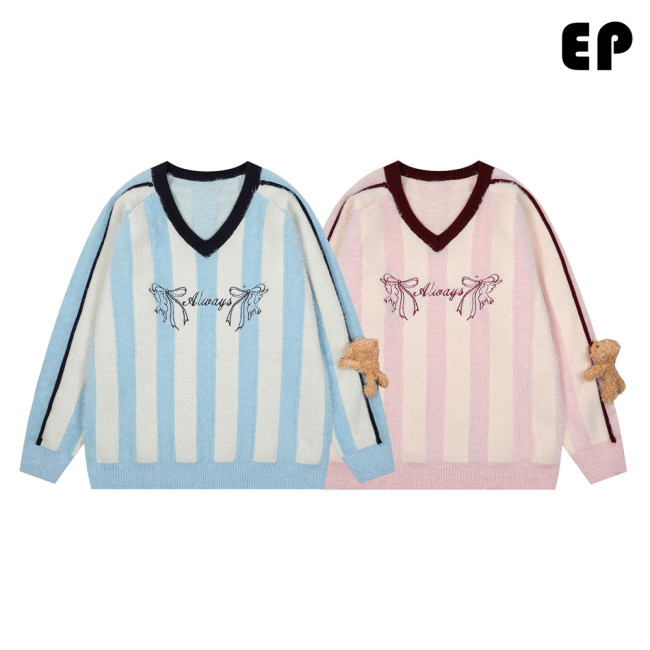 Women Knitted Sweater Pullover Pullover Cardigan Ripped Top