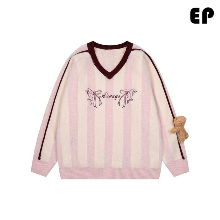 Women Knitted Sweater Pullover Pullover Cardigan Ripped Top