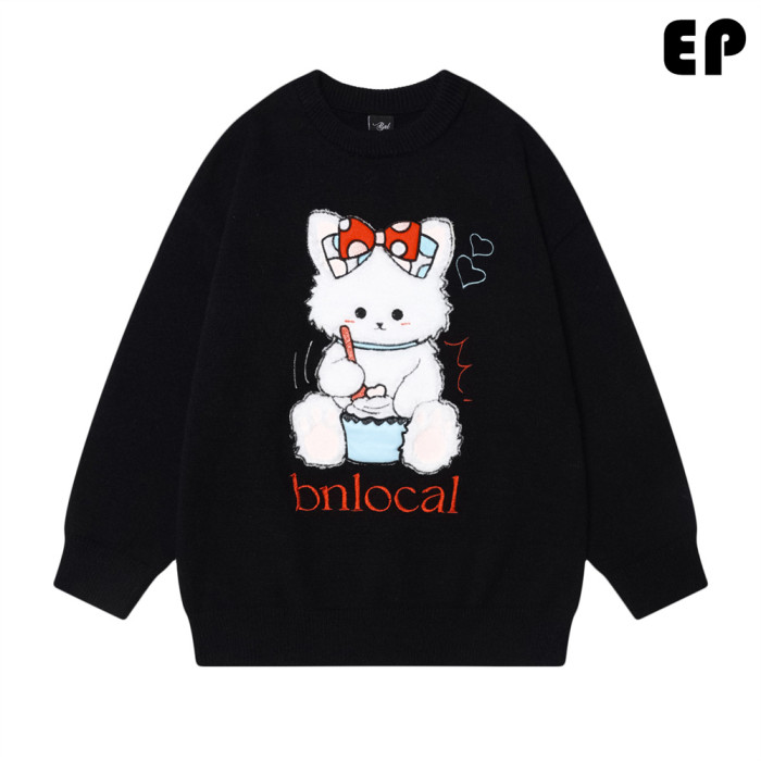 Women Knitted Sweater Pullover Pullover Cardigan Ripped Top