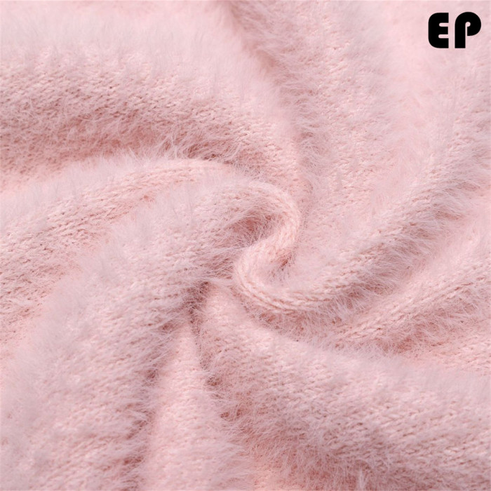 Women Knitted Sweater Pullover Pullover Cardigan Ripped Top