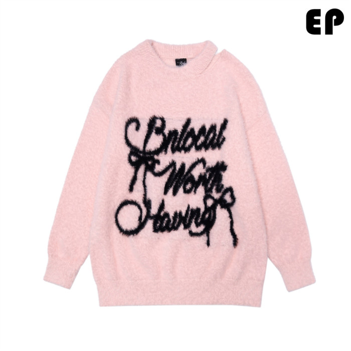 Women Knitted Sweater Pullover Pullover Cardigan Ripped Top