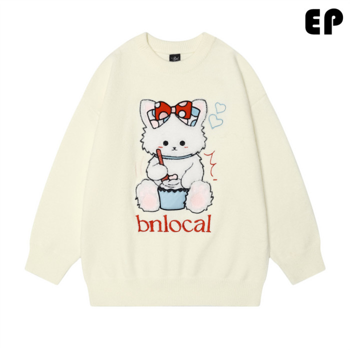 Women Knitted Sweater Pullover Pullover Cardigan Ripped Top