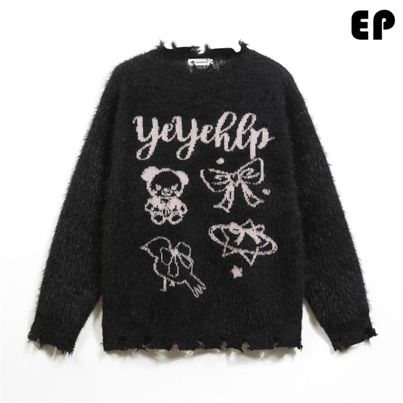 Women Knitted Sweater Pullover Pullover Cardigan Ripped Top