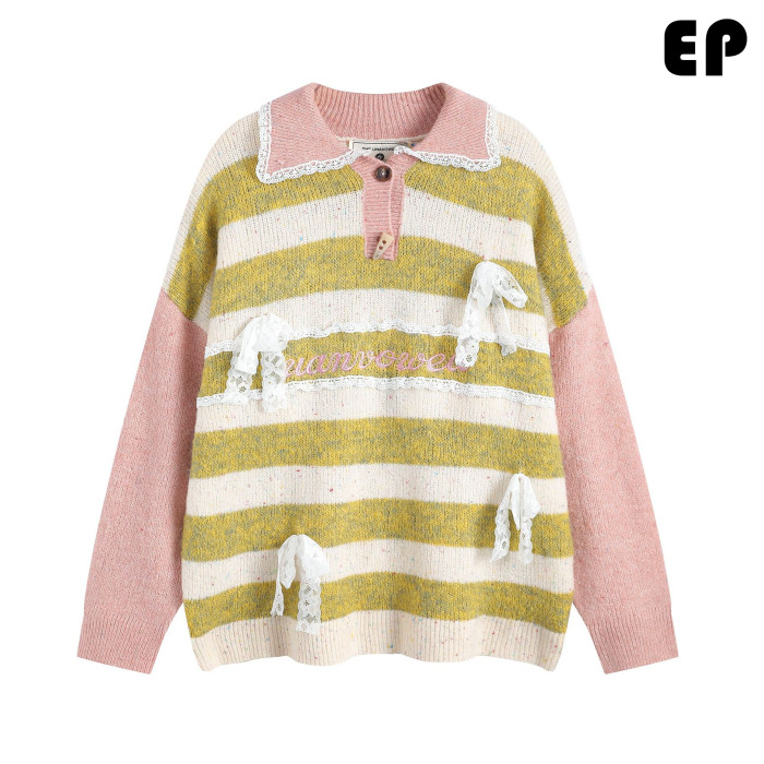 Women Knitted Sweater Pullover Pullover Cardigan Ripped Top