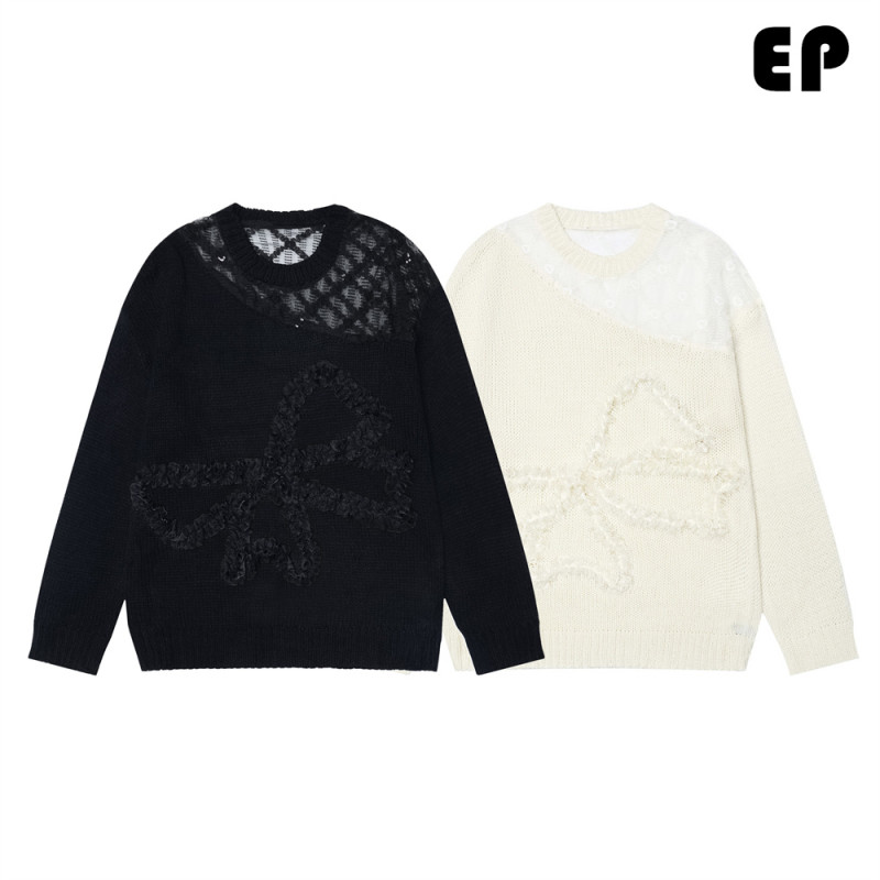 Women Knitted Sweater Pullover Pullover Cardigan Ripped Top