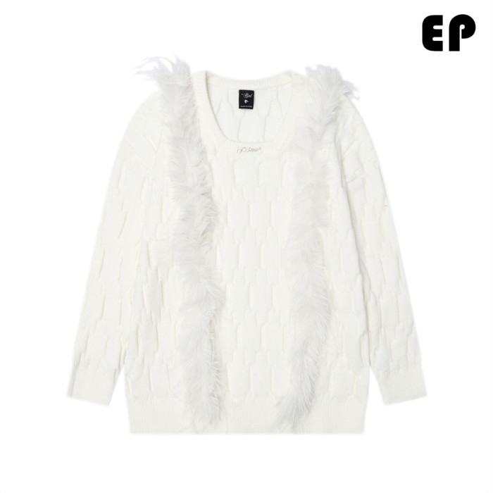 Women Knitted Sweater Pullover Pullover Cardigan Ripped Top