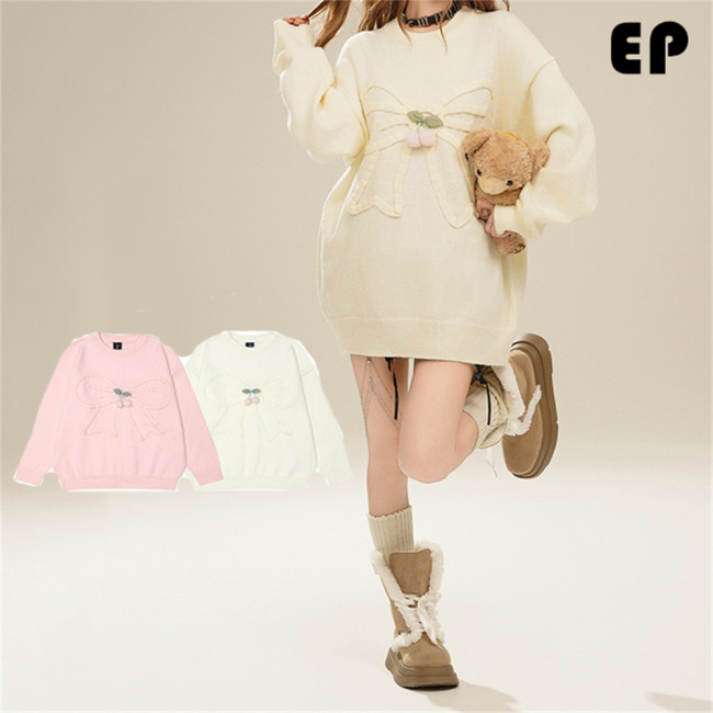 Women Knitted Sweater Pullover Pullover Cardigan Ripped Top