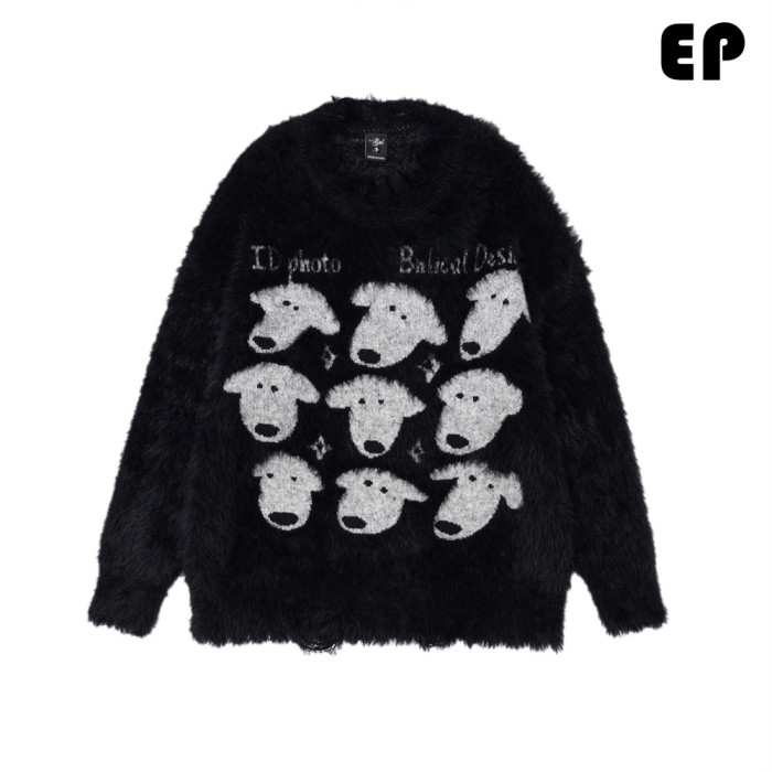 Women Knitted Sweater Pullover Pullover Cardigan Ripped Top